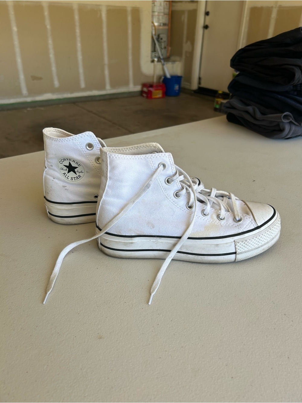 Converse White High Top Canvas Sneakers